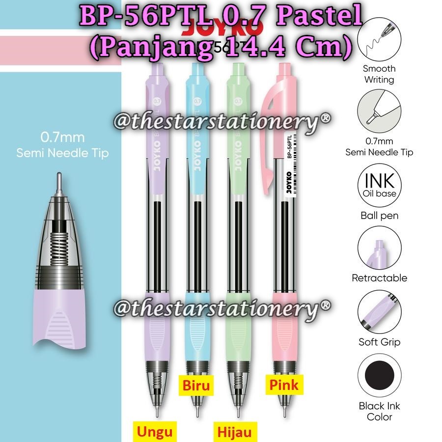 

(1 Biji) Bolpen JOYKO BP-56PTL 0.7 mm Black / JOYKO Ball Pen Pulpen Pena BP-56PTL 0.7 mm (1 Biji)