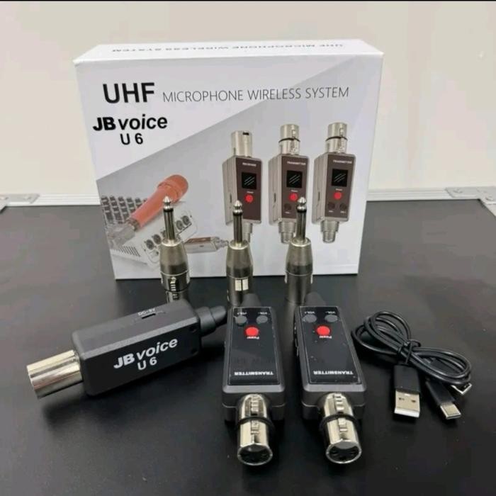 Receiver Transmiter Mic Wireless System Jbvoice U 6 Original