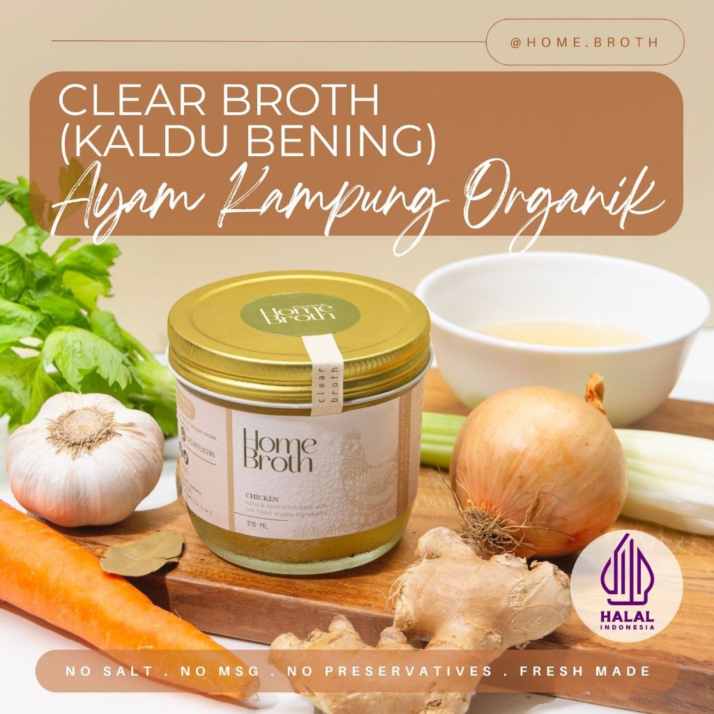 

(Clear) Organic Free Range Chicken Bone Broth | Premium Kaldu Ayam Kampung Organik Bening