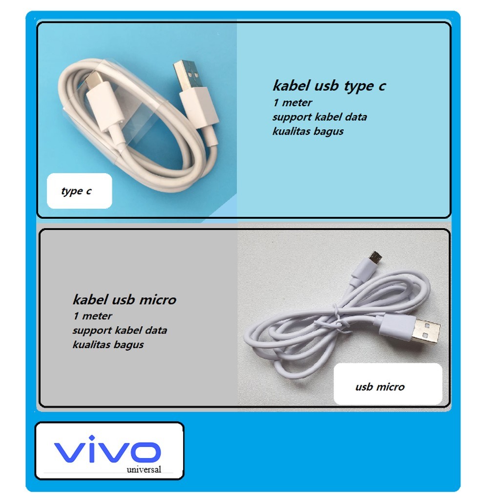 Usb C & micro kabel charger vivo Y70 (PD2038F) - vivo Y70s (V2002A) - vivo Y70t (PD2019)