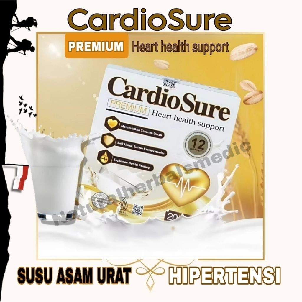 

CARDIOSURE PREMIUM MILK BPOM ASLI OBAT HIPERTENSI JANTUNG KORONER STRUK KOLESTROL ASAM URAT