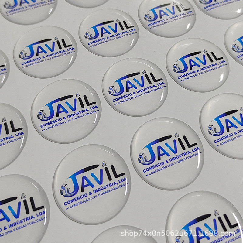 

Customized high quality label printing transparent gel logo sticker 3D soft epoxy dome crystal drops