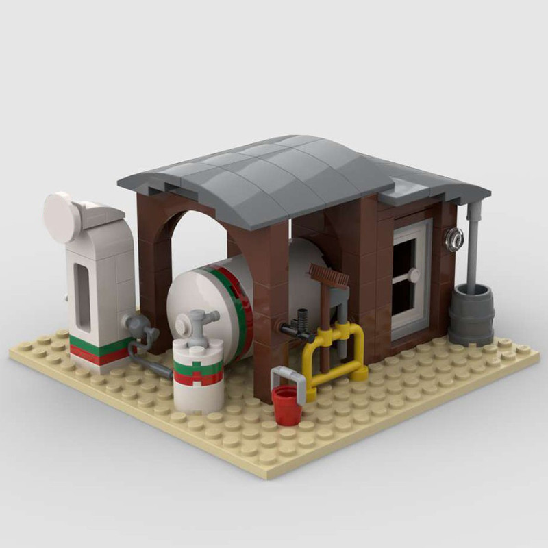 

116PCS City Hot Selling Street View Moc Modular Octan Small Gas Station Model DIY Creative Ideas Child Toy Birthday Gift Blocks