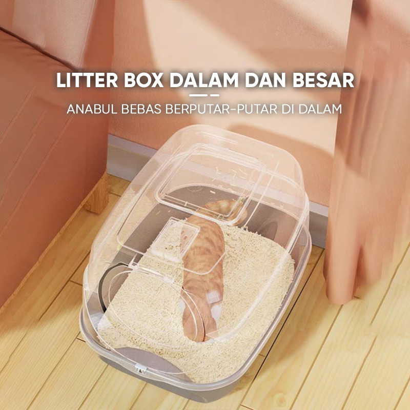 Mantulbee Lazy Pet Pet Litter Box Kucing Tertutup/Cat Litter Box Tertutup /Litter Box Kucing