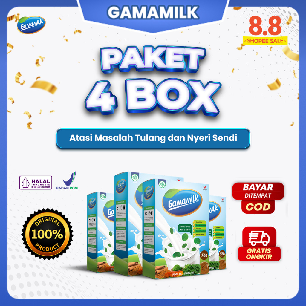 

(4 BOX) GAMAMILK Susu Etawa Untuk Meningkatkan Kepadatan Tulang dan Memenuhi Nutrisi ORIGINAL