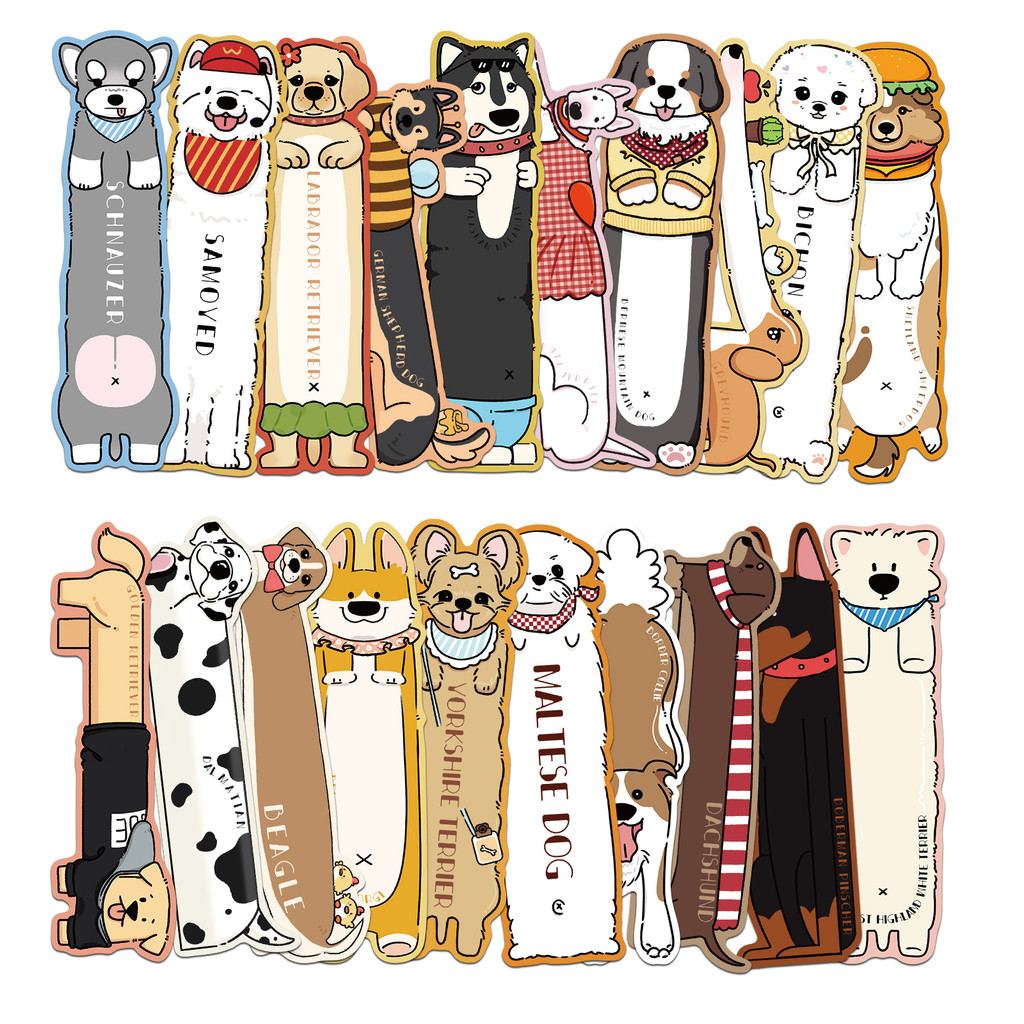 

30PCS Reading Dog Theme Bookmarks Cute Reading Pages Book Tags Student Creative Gifts Decoration Page Tags Cards