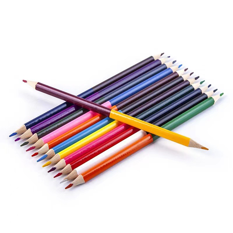 

12PCS Double Headed 24 Color Pencil Drawing Supplies Graffiti Marking Writing Art Oil colored Color Pencil Colorful Continuous C