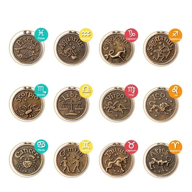 

Travel Notebook Hand Book Twelve Constellation Ornaments Travel Notebook Metal Pendant DIY Hand Book Accessories Pendant