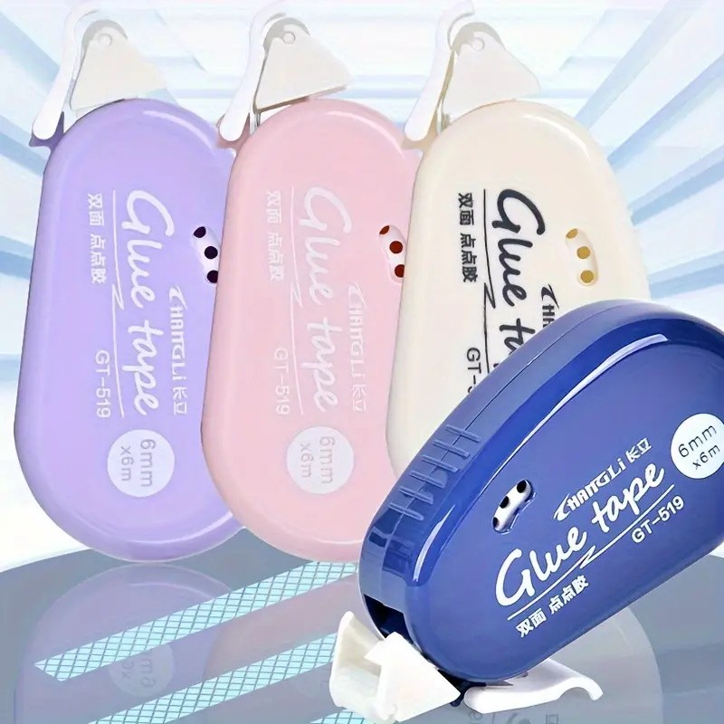 

6M Creative Roller Dot Glue Double-sided Tape Easy Pull Kids Paper Handmade Scrapbook DIY Decor Stick Tape Envelope Sealing Tape