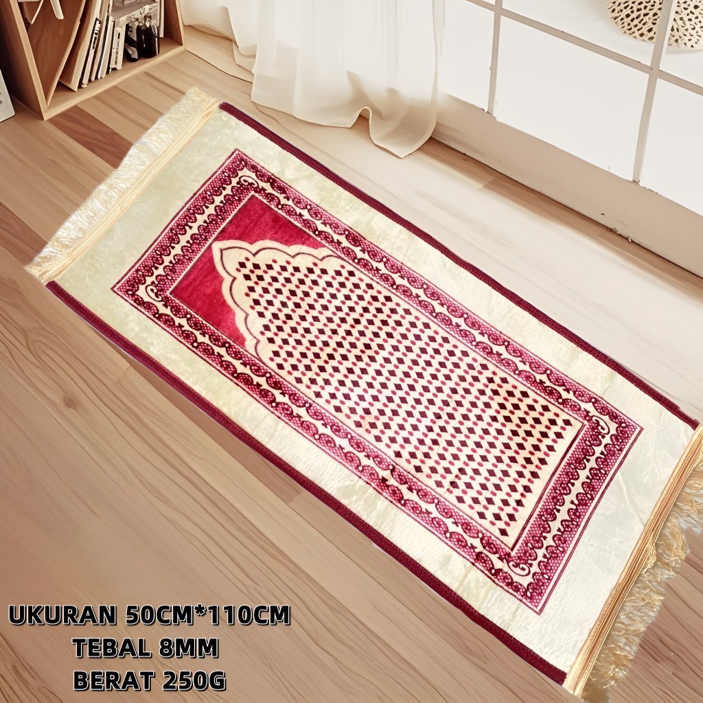 Sajadah Muslim Premium Turki 50×110 Lembut Tebal Stylish Ideal Untuk Sholat Harian Sajadah Kekinian