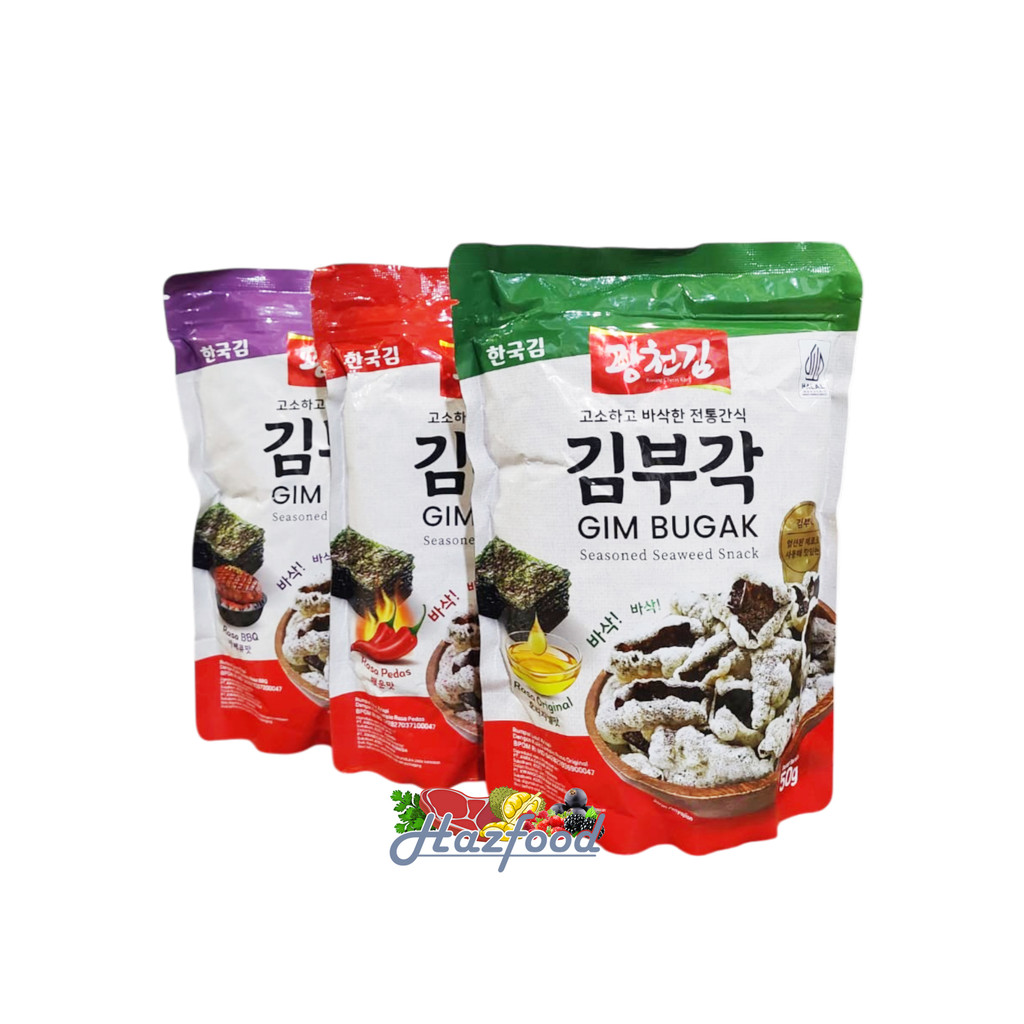 

Kwangcheon Gim Bugak 50 Gram - Seasoned Seaweed Snack