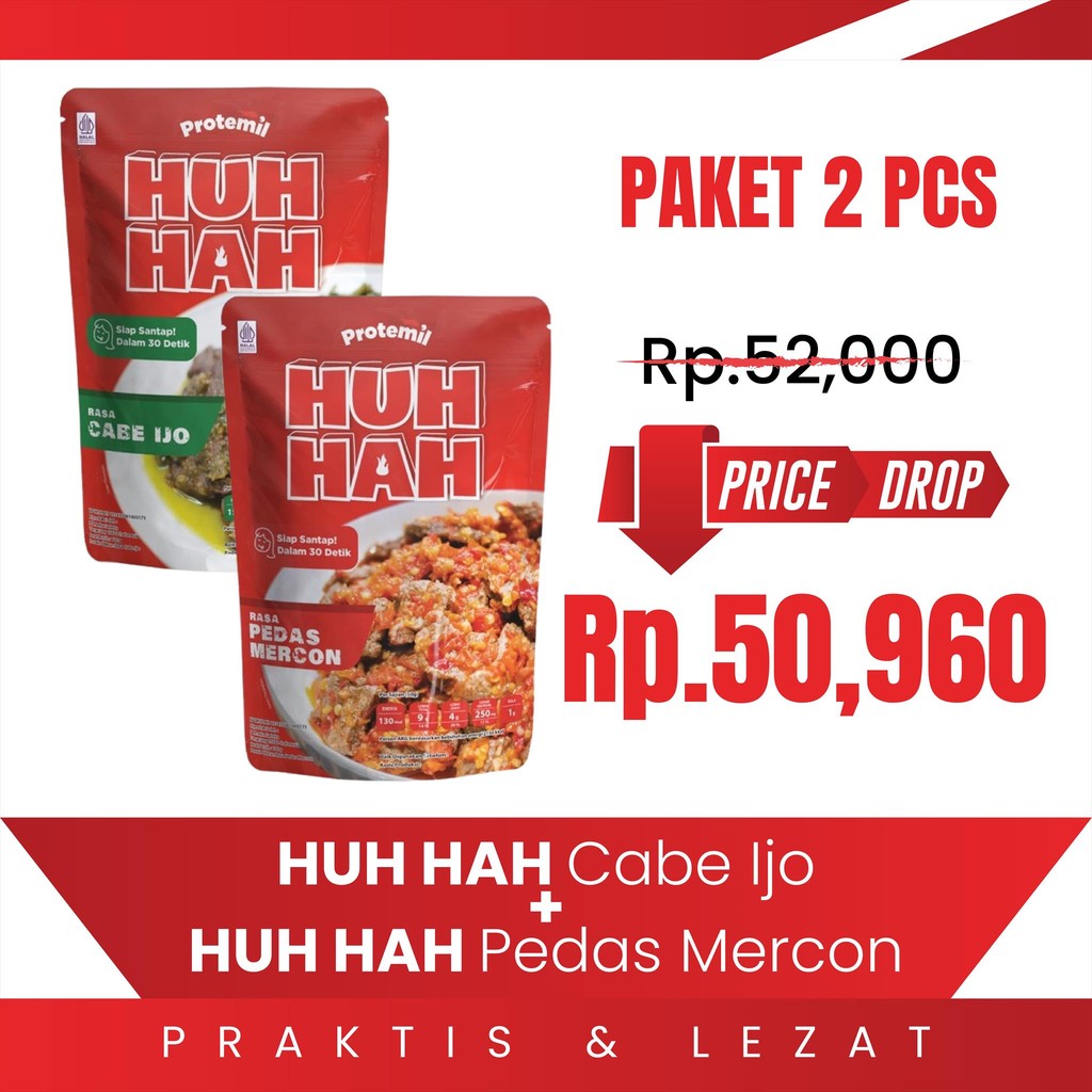 

Paket 2 Varian Protemil HUH HAH / Lauk Instan / Siap Makan