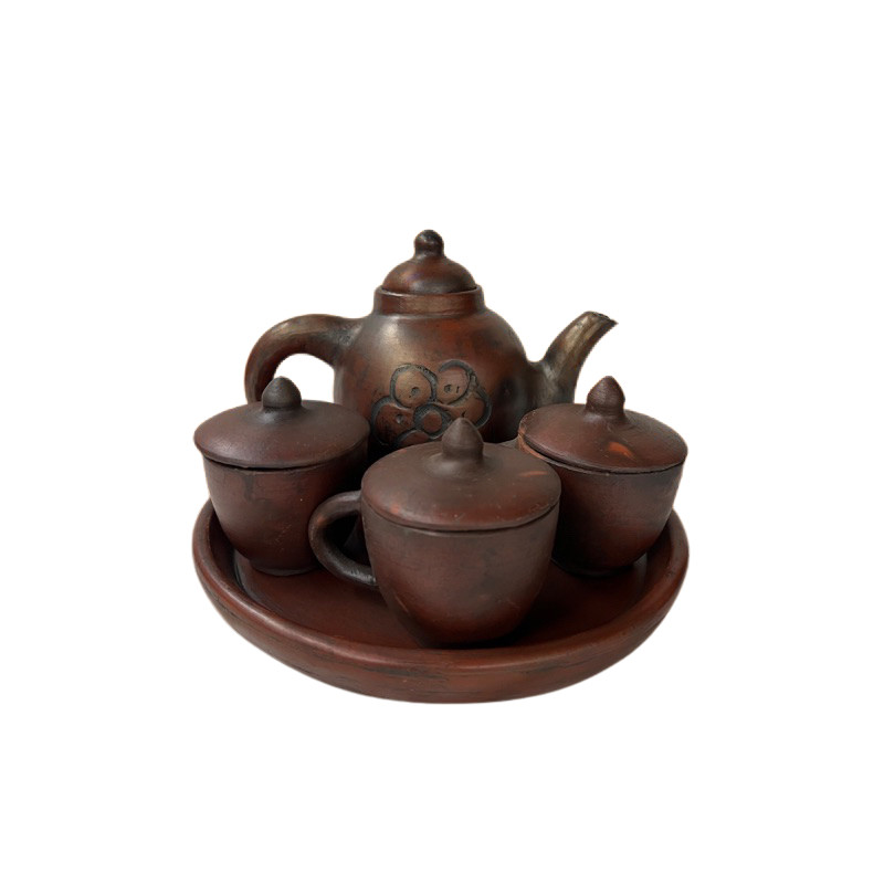 Poci Set Tanah Liat/Set Teko Cangkir Teh Poci Gerabah Tanah Liat Tradisional/Set Poci Aladin baraqah