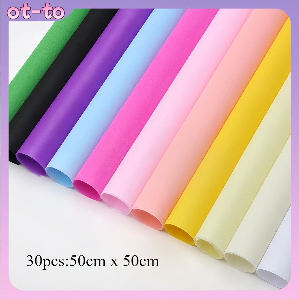 

【Ready-COD】Kertas Bungkus Bunga-Katun Tipis Semi Transparan,30 Lembar,Untuk Buket&Hadiah