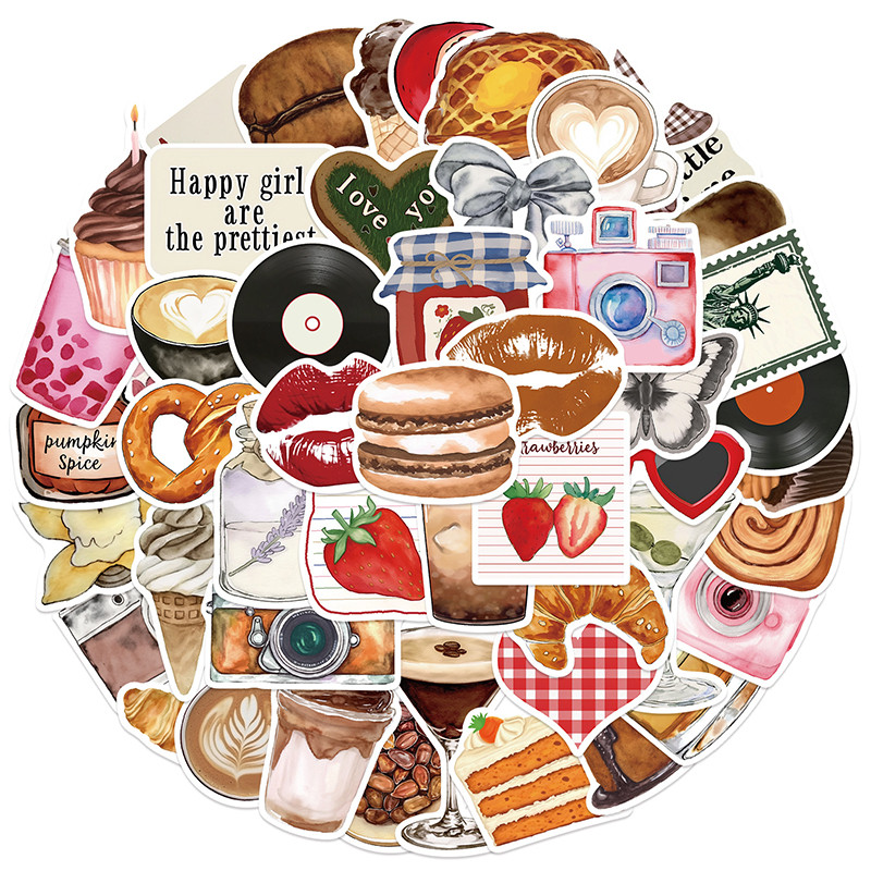 

50PCS Aesthetic Vintage Stickers Retro Vinyl Stickers for Scrapbook Journaling Laptop Water Bottles Waterproof Decals DIY Decor
