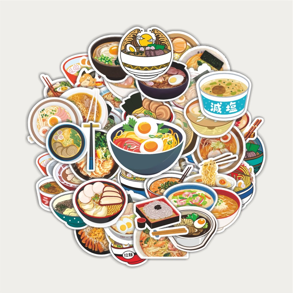

Sticker Pack Stiker Makanan Series Japanese Ramen Illustration | Sticker TUMBLR | Stiker LAPTOP KOPER HELM
