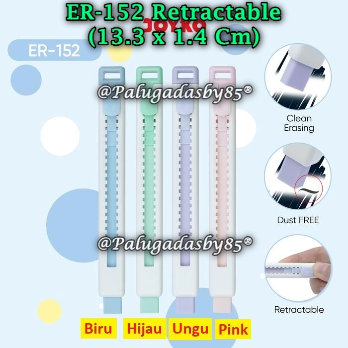 

(1 Biji) Penghapus Mekanik JOYKO ER-152 / Penghapus Joyko ER-152 Retractable Eraser (1 Biji)