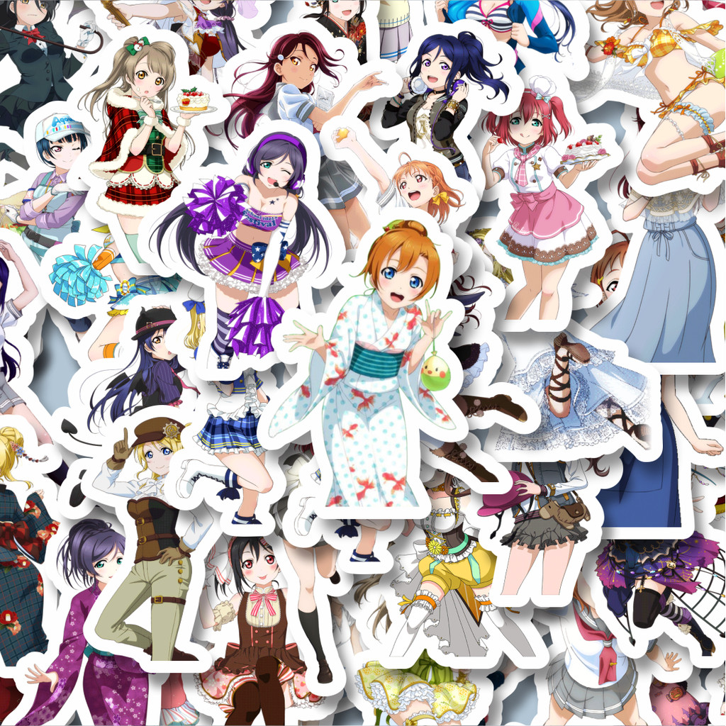 

100PCS Lucu Stiker Anime Series Love Live Character Mix 7 Stiker Aesthetic Stiker Anti Air Stikers Berperekat Waterproof sticker decal buat Motor Helm Buku Journal Koper Casing HP Laptop Botol Minum Hadiah anak