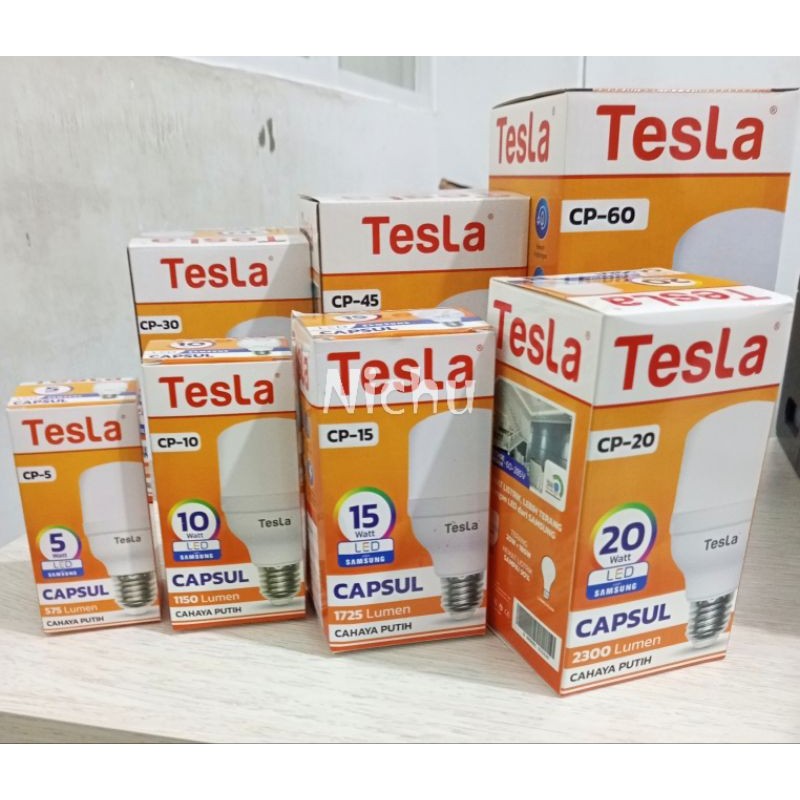 Lampu LED Bohlam Capsul 5W/10W/15W/20w/30W/45W/60W Tesla Cahaya Putih Hemat Energy