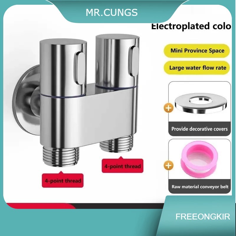 Stopkran Stop Kran Keran Air 2 Cabang Sambungan Keran Air Shower Toilet Mesin Cuci