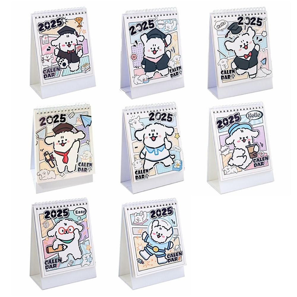 

Cartoon Maltese 2025 Calendar Schedule Arrangement Daily/Monthly Plan Schedule Calendar Memo Itinerary Note Desktop Calendar