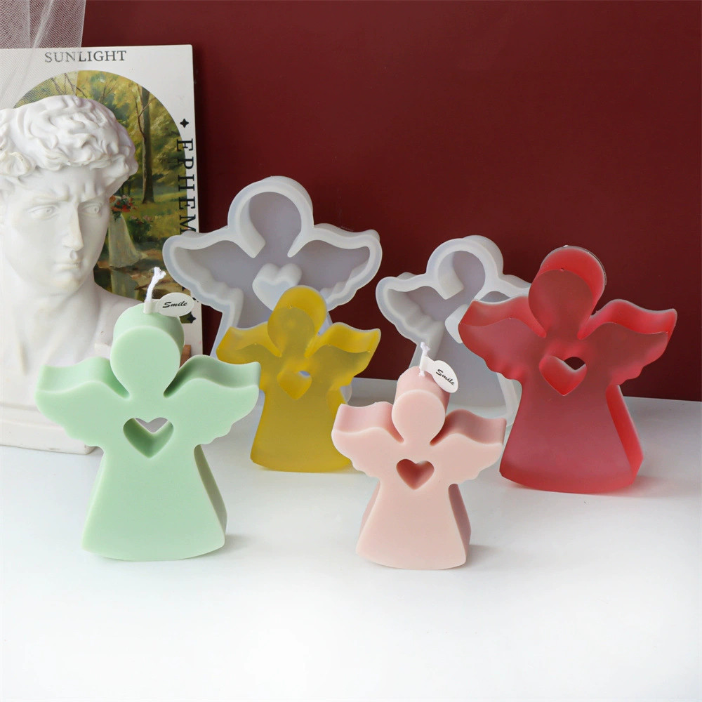 

1pc Love Angel Gypsum Mold Candle Silicone Mold DIY Plaster Soap Resin Crystal Mould Gypsum Concrete Cement Casting Molds Decor