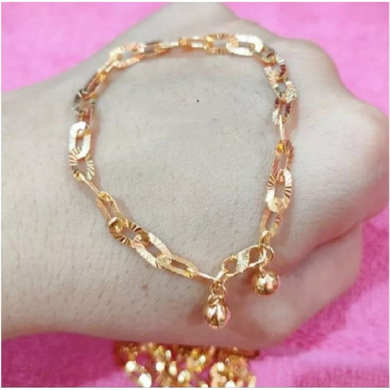 cod GELANG TANGAN TITANIUM ANTI KARAT MOTIF NORI IMPORT BERLAPIS  GOLD TIDAK MUDAH LUNTUR terbaru vi