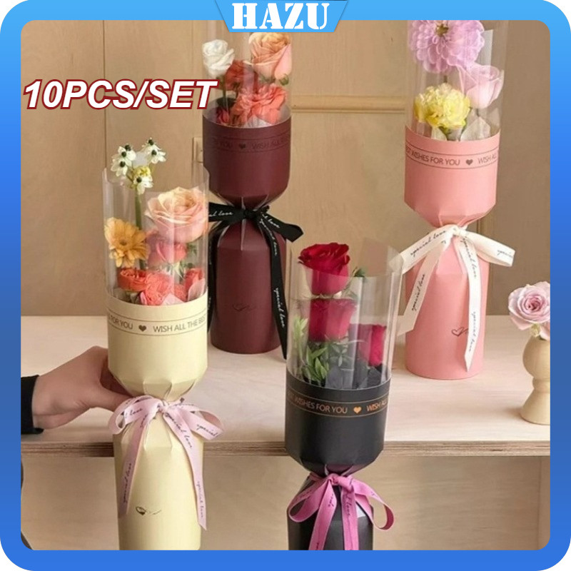 

[10Pcs/Set] DIY Kertas Buket Bunga Terintegrasi Potongan Bentuk Tunggal Transparan Buket Bunga Kertas Pembungkus Korean Style Kertas Buket Bunga -Hari Ibu / Hari Valentine / Musim Kelulusan