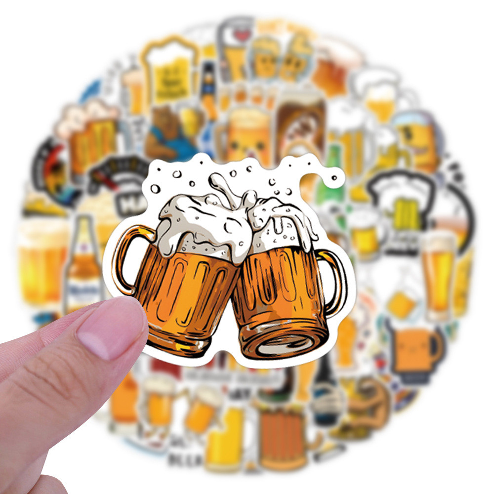 

10/30/50/110PCS Beer Cartoon Stickers Reduce Summer Heat Drink Sticker Happy Celebrate Decals DIY Laptop Phone Bike Skateboard