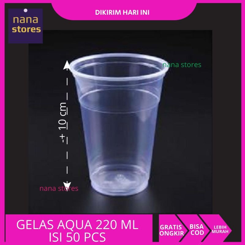 Gelas Plastik Ala Aqua 220 ml , Gelas Kopi, gelas cup ala aqua, gelas plastik 220 ml