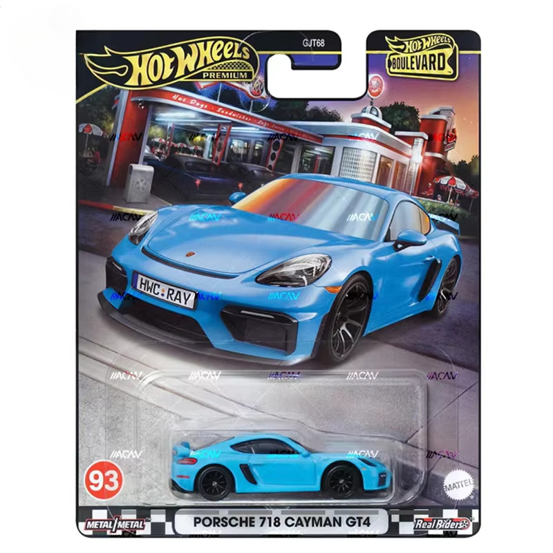 Original Mattel Hot Wheels Premium Car 1:64 Metal Diecast Boulevard Porsche 718 Cayman GT4 Vehicle T