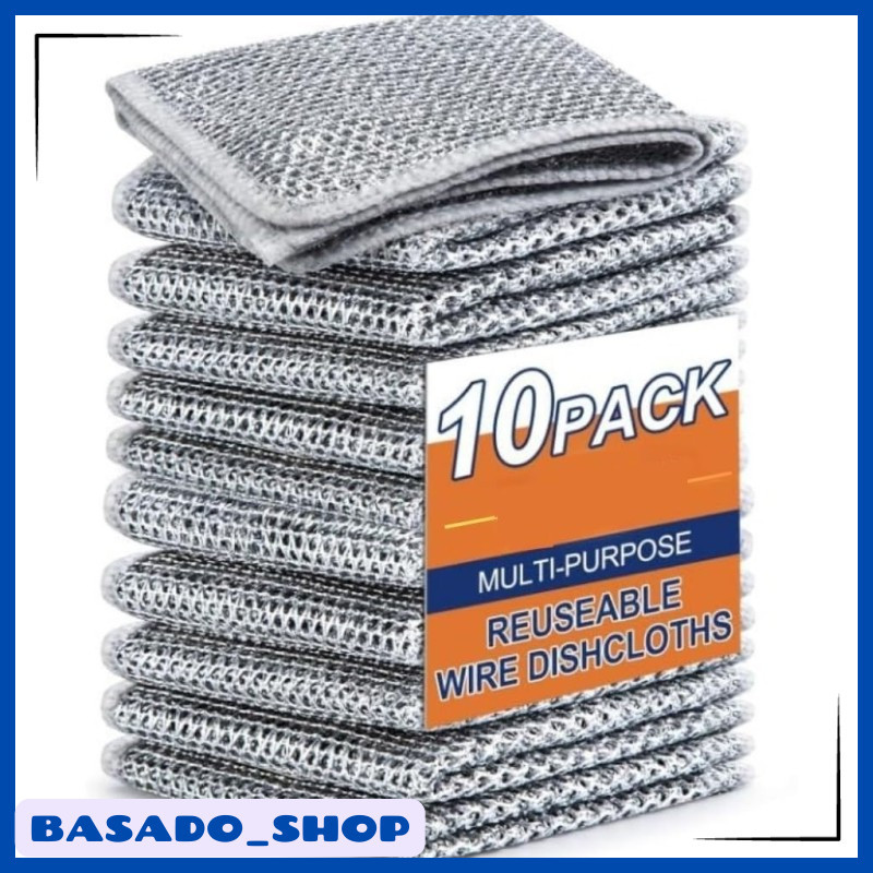 

Non-Stick Steel Wire Dishcloths Double-Layer Design 20x20cm 10PCS - FM-N20