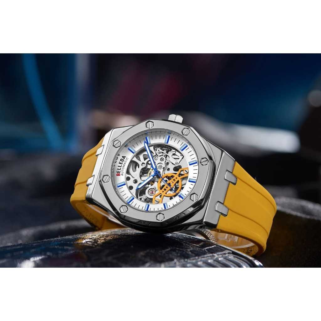 CC WATCH jam tangan pria belleda 9532 Rubber Original Anti Air Cowok Otomatis Laki Laki Arloji Water