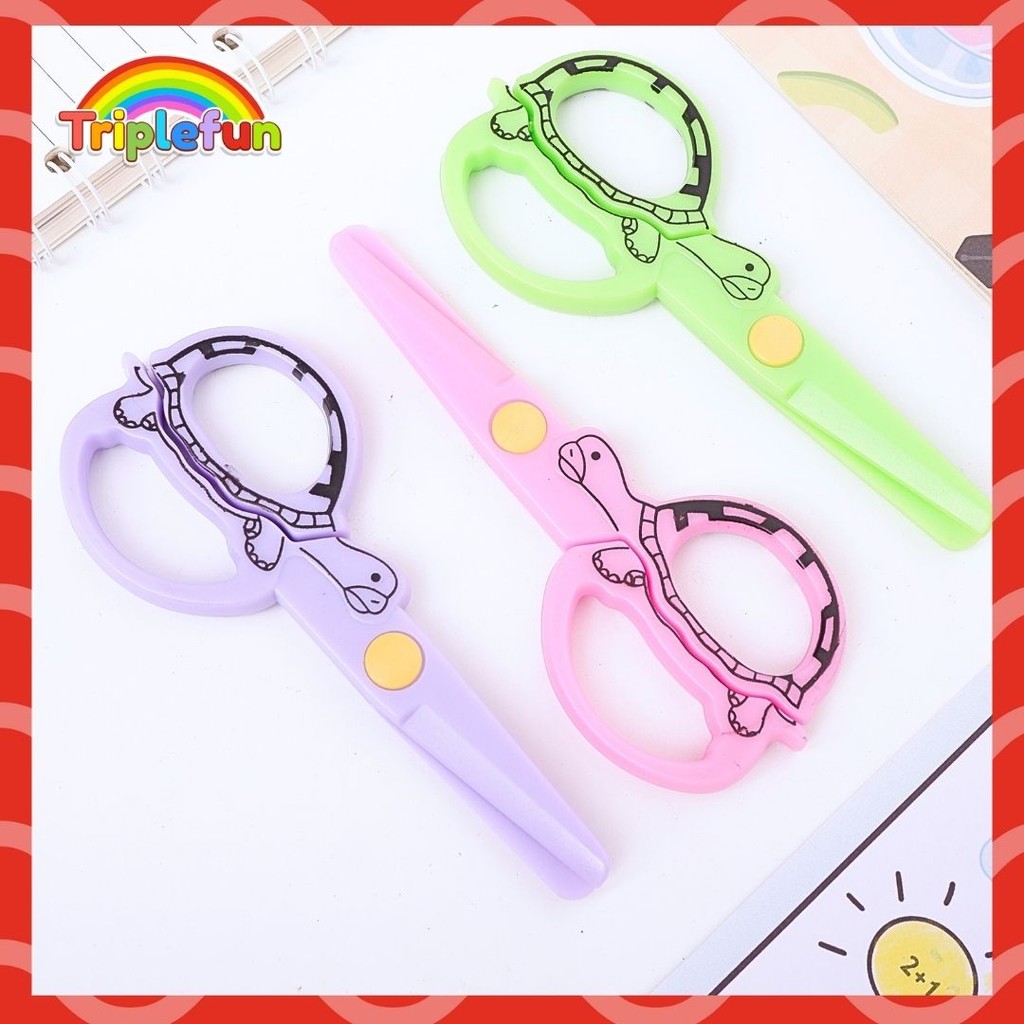 

Gunting Balita Tin Hao Full Plastik Kura-Kura Scissors Aman Pemotong Kertas Kids Safety Plastik Lucu Karakter Hewan