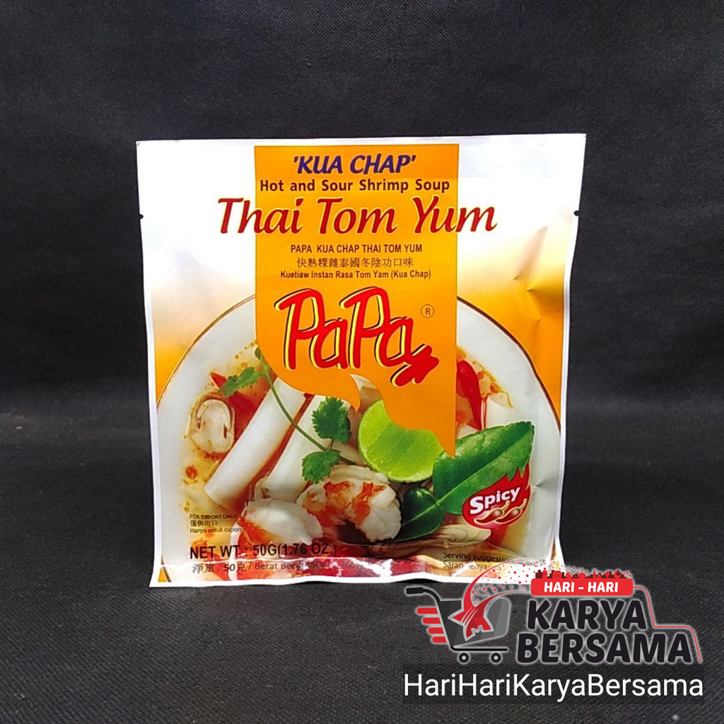 

MAKANAN MI INSTAN PAPA KUA CHAP THAI TOM YUM SPICY 50GR