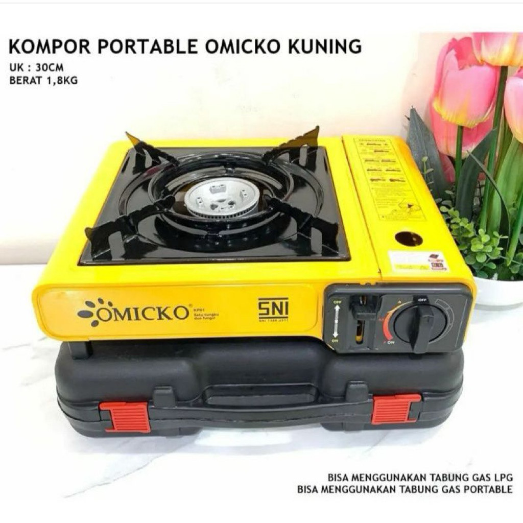Kompor Gas Portable 1 tungku 2 In  Omicko/ Kompor gas 1 tungku murah portable gas / Kompor Portable 