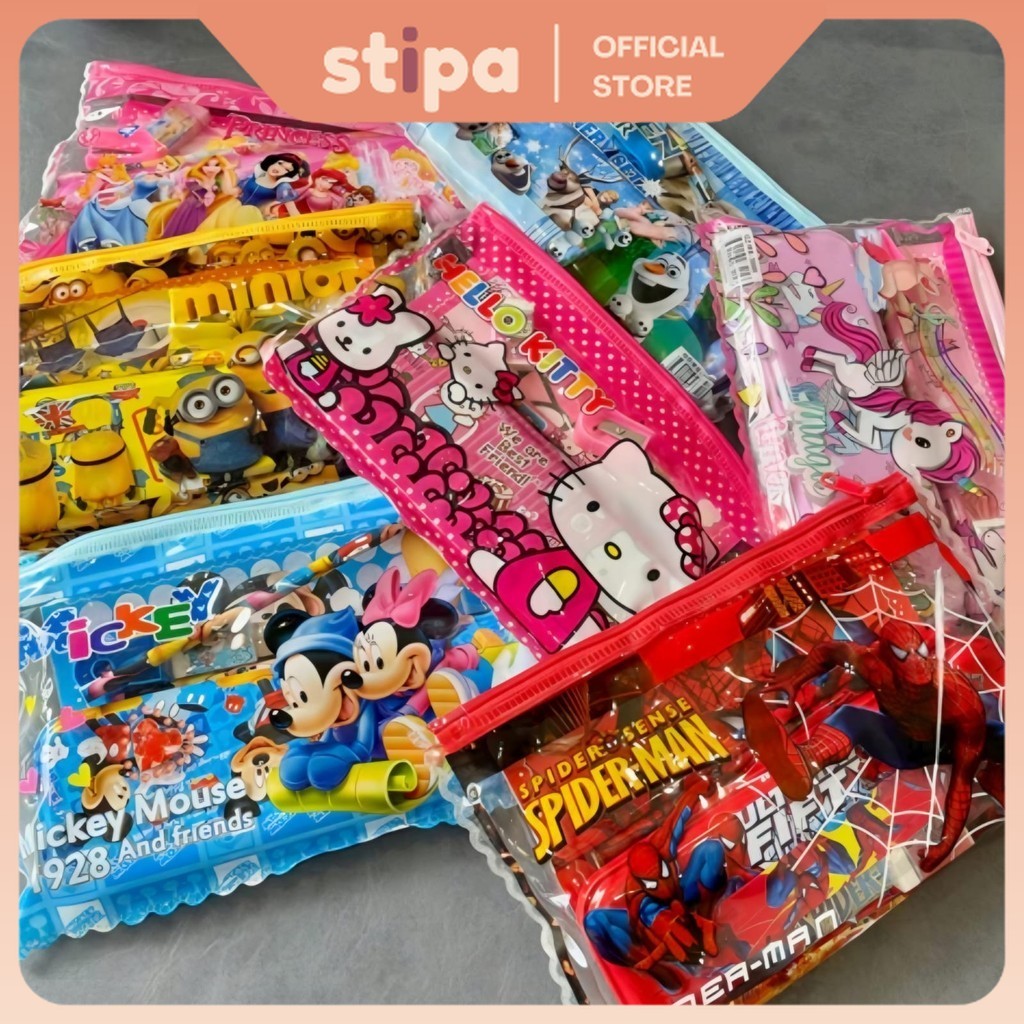 

STIPA Set Stationery Alat Tulis Pensil Penghapus Rautan Buku Penggaris Kotak Pensil Pouch Tas ATK Sekolah Kantor Kado Ulang Tahun Souvenir Anak Cowok Cewek