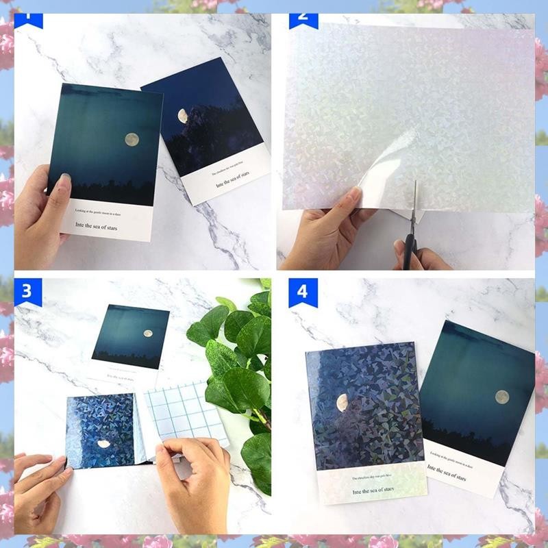 

Top Sale 20 Sheets Holographic Sticker Paper A4 Size Vinyl Lamination Stickers Film Waterproof Self Adhesive Laminate Sticker Du