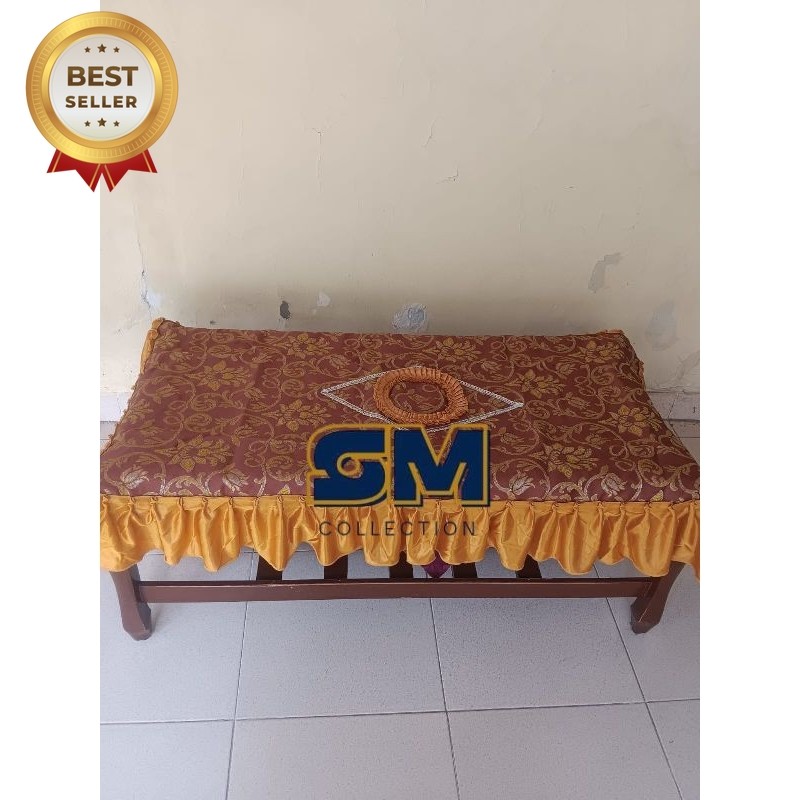 Sirta Maya Jaya | Taplak meja tamu bahan kain jok 120x60 rumbai 17 cm
