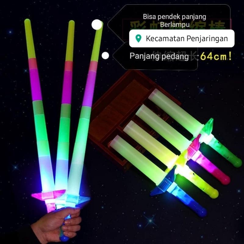 HKM Mainan PEDANG LIPAT Pedang plastik pedang lampu pedang samurai ninja anak mainan pedang lampu
