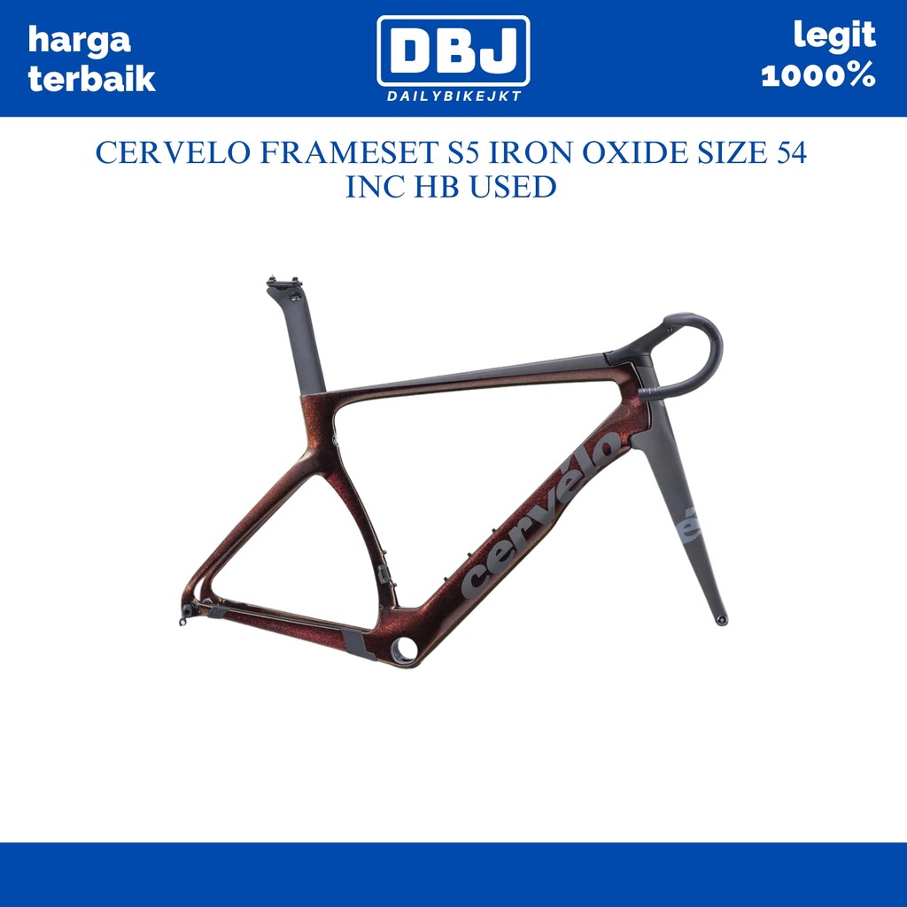 CERVELO FRAMESET S5 IRON OXIDE SIZE 54 INC HB USED