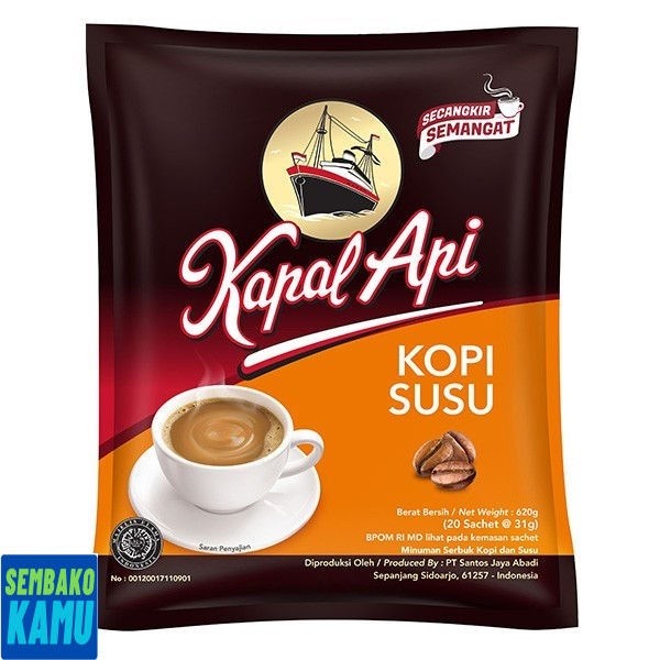 

Kapal Api Susu Bag 20 pcs x 31 gr - Kopi