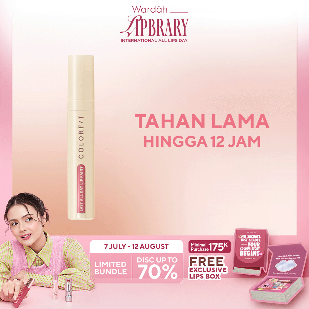 WARDAH Colorfit Last All Day Lip Paint 4 gr - Tahan Lama Hingga 12 Jam - Transferproof dengan One Sw