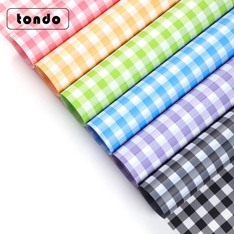 

[ 20 LEMBAR ] Flower Wrapping Cellophane Motif Gingham Plaid Square Kotak Kotak Kertas Buket Bunga KB6003