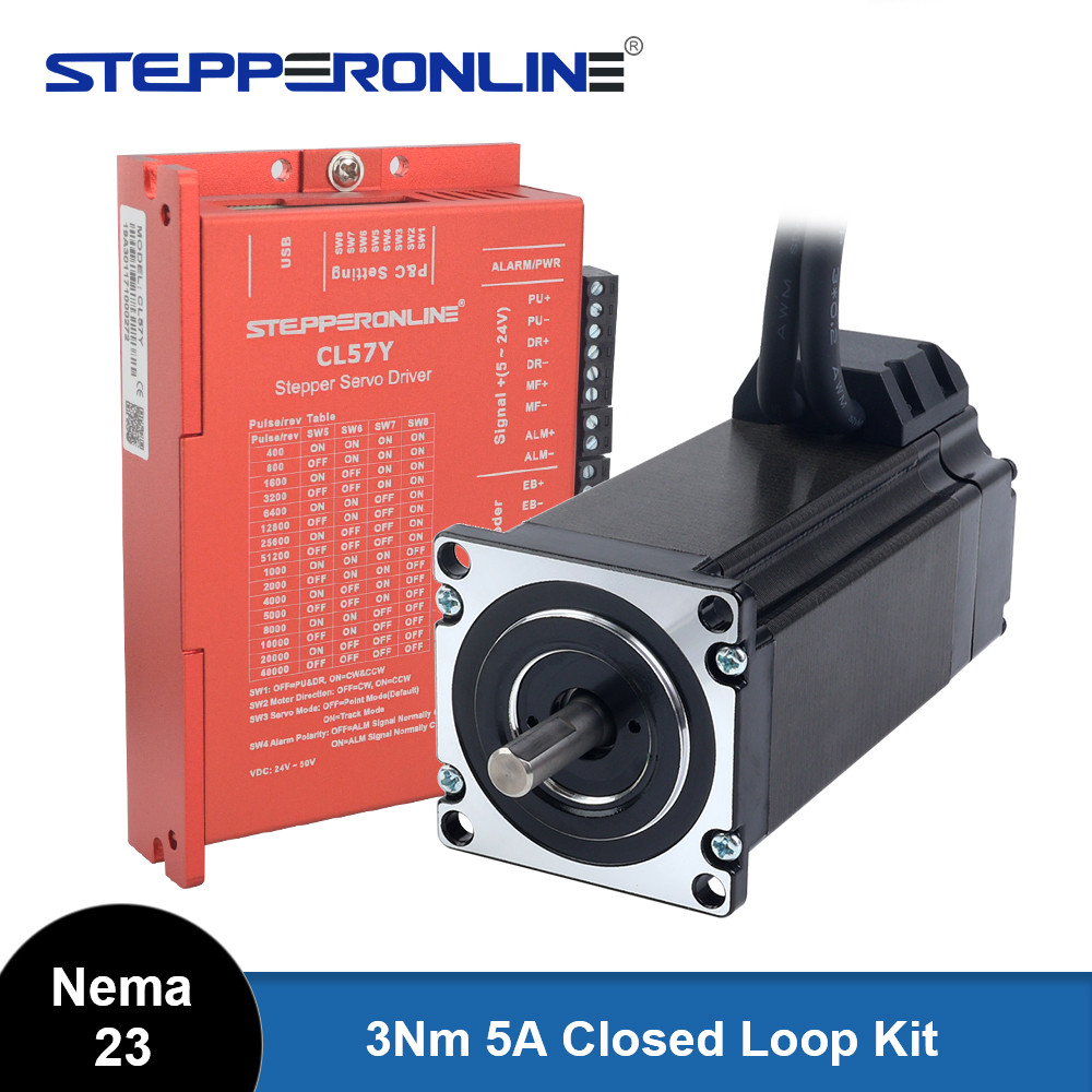 STEPPERONLINE Nema 23 Stepper Motor with Encoder 3Nm Nema23 Closed Loop Stepper Motor 5A Easy Servo 