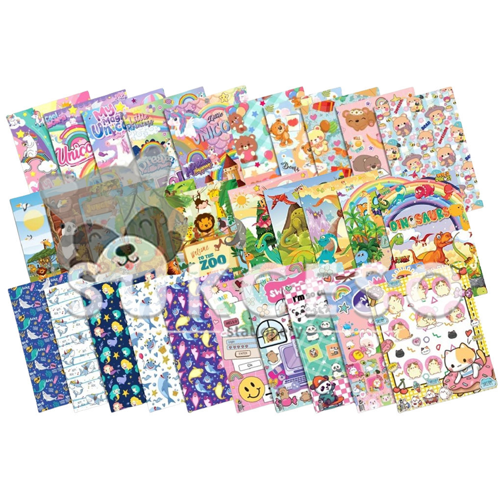 

SQUEEZY Kertas Kado SATUAN Animal Series Motif Random Per Tema / Kertas Bungkus Hadiah