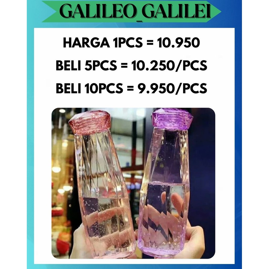 GW BOTOL MINUM KACA DIAMOND CRYSTAL / KRISTAL TUMBLER GLASS COLORFUL