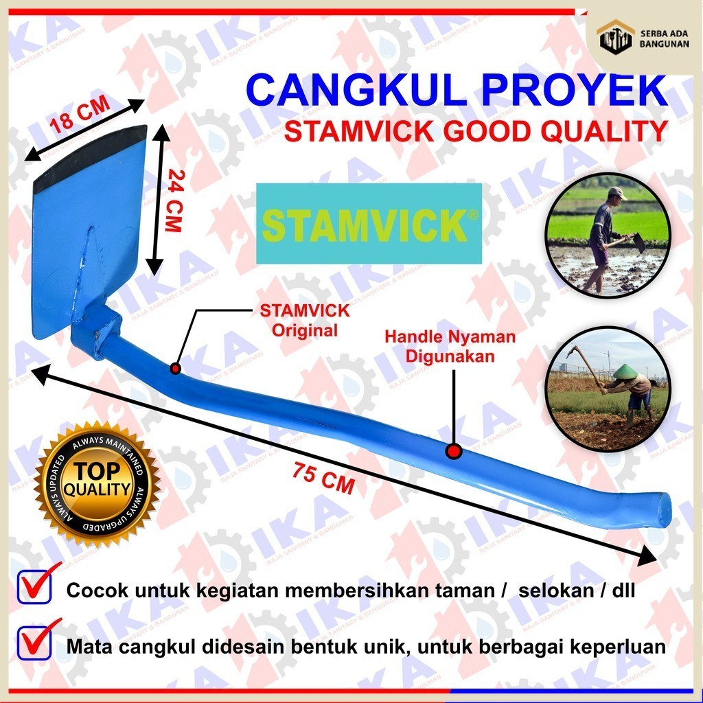 SAB Stamvick Pacul Cangkul Gagang Besi Panjang Cangkul Sawah Cangkul Tanah Murah Bagus Berkualitas