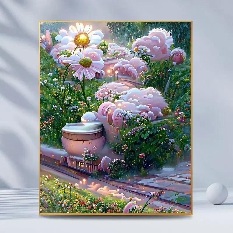 

Tulip DIY Digital Oil Painting, Acrylic Flower Painting, Hand-filled Landscape, Hand-made,23649