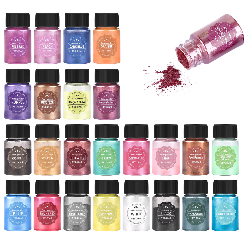 

20ml Pearlescent Mica Powder Epoxy Resin Pigment Kits Dye Pearl Pigment Natural Mica Mineral Powder DIY Jewelry Crafts Candle